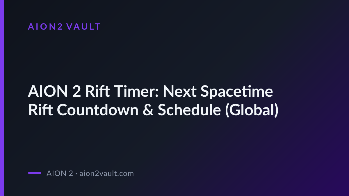 Countdown Team AION 2 Rift Timer: Next Spacetime Rift Countdown & Schedule (Global)
